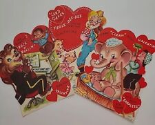 3 UNUSED Vtg MECHANICAL VALENTINE Greeting CARDS picture