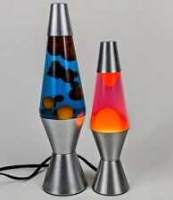 TWO Silver Vintage Underwriters Laboratories LAVA LAMP Yellow Orange Wax Pink picture