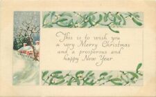 Arts Crafts Saying  C-1910 Merry Christmas Postcard artist impression 21-12883 picture