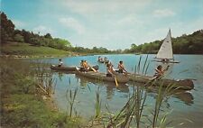 1964 OH Camp Ross Trails Girl Scout Camp Canoeing Lake  postcard A71 picture