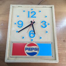 Vintage Pepsi 1960s Electric Plastic Blue Dots Cafe Coffee Shop Clock Working picture