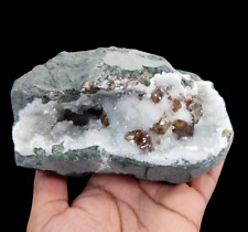 Very Rare Natural Calcite, Gyrolite & Quartz in Geode Mineral Specimen #E38 picture