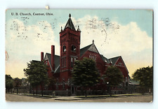 United Brethren Church Canton Ohio Street View 1914 Antique Postcard E3 picture