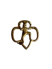 Girl Scouts Lapel Pin Brownie Gold Color Metal  picture