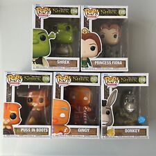 Funko Pop Shrek, Puss in Boots, Fiona, Donkey, Gingy Bundle IN STOCK picture