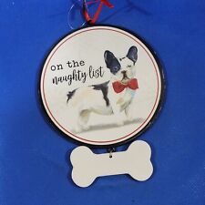 Christmas Ornament French Bulldog Naughty List Plastic Holiday Tree Décor picture