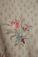 Antique curtain c 1860 French faded floral STUNNING fabric old drape material picture
