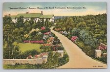 Seawood Cottage Summer Home of N Booth Tarkington Maine Linen Postcard No 2754 picture