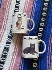 2 Vintage 90s Cat Lovers Ltd Collectable Cat Breed  Coffee Mugs Houston Harvest picture