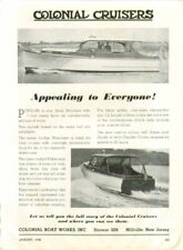 Colonial Cruisers Appealing to Everyone Colonial Boat Works Millville NJ ad 1948 picture
