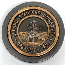 Leland Stanford Jr. University Palo Alto Brass Paperweight Crest Seal picture