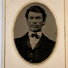 Antique Tintype Photograph Handsome Dapper Man Mustache ID WS York picture