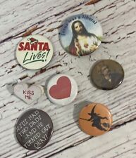 7 Pin Lot: Jesus Was A Liberal Pin, Jesus Had Two Dads Pin, Mark Twain Pin, More picture