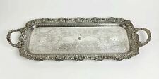 Antique Ellis Barker silver co. silverplate fish platter Ornate Serving tray picture