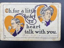 Vintage 1908 Postcard EBE Company Co 347 Man & Woman on Antique Telephone Heart picture