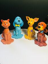 VINTAGE WHIMSICAL DOGS AND CAT FIGURINES 4 1/2