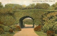 CHICAGO, Illinois LINCOLN PARK BRIDGE and WALK, Antique 1908 Postcard  picture