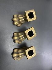 Antique brass lions feet set of three picture