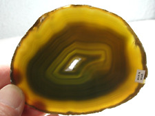 BANDED AGATE - GORGEOUS SPECIMEN - M-4639 - 114.0g - 106x86mm - FULL SLICE picture