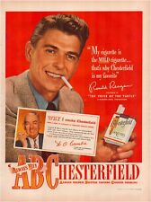 Print Ad Chesterfield Cigarettes 1948 Ronald Reagan Full Page 10.5