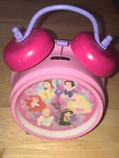 DISNEY PRINCESS VINTAGE ANALOG TWIN BELL BATTERY ALARM CLOCK  PINK, RED & PURPLE picture