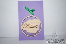 Laser Cut KAUAI Design Wooden Ornament Keepsake Gift Tag Made in Hawaii picture