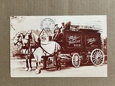 Postcard Milwaukee WI Wisconsin Miller Brewing Brewery Beer Delivery Horse Wagon picture