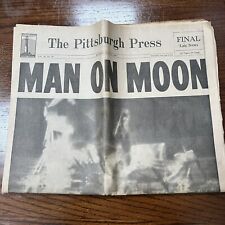 Vintage MAN WALKS on MOON July 21 1969 The Pittsburgh Press Newspaper picture