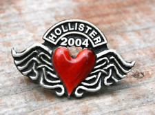 Vintage HOLLISTER 2004 WINGED ENAMEL RED HEART PIN PINBACK picture