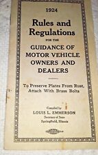 1924 Rules & Reg. for IL. Drivers & Dealers 
