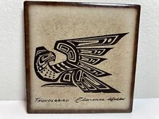 Vintage Clarence Wells Tile Coaster Thunderbird 3.25” picture