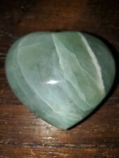 Large Green Moonstone Garnierite Heart with blue Flash picture