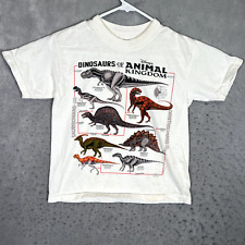 A1 Vintage Disney Animal Kingdom Dinosaurs Shirt Youth Medium White Cotton picture