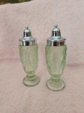 Vintage Tiara Green #10490 Salt And Pepper Shakers picture