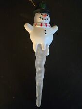 Snowman Icicle Christmas Ornaments Brand New picture
