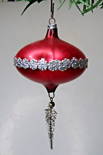 Vintage Glass Wire Coil TREE Hanger UFO Drop Christmas Ornament Germany #2 picture