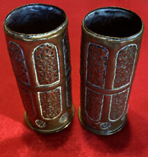 WW1 era, Matched pair of trench art shells, French Hotchkiss 37 MM casings. picture
