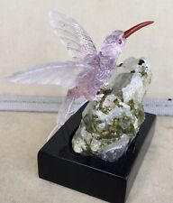Amethyst Hummingbird on   Tourmaline in Quartz  3 1/2