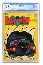 BATMAN #20 1943 1944 CGC 3.5 WHITE PAGES 1ST BATMOBILE COVER picture