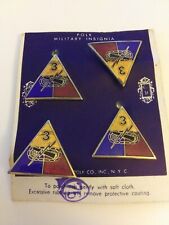 MI008-WW2 US Army 3rd Armored Division Lapel Pins Four In Original Package picture