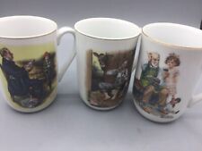 Norman Rockwell Mugs set of 3 Vintage 1982 picture