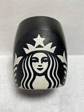 Starbucks 2011 Black And White Etched Mermaid Siren Logo 16oz. Coffee Cup Mug picture