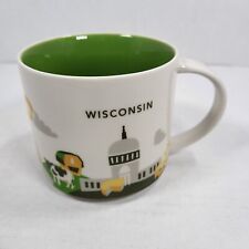 Starbucks Wisconsin You Are Here White Lime Green 14 oz. Coffee Mug 2017 picture