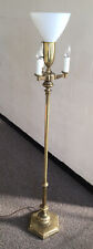 Vintage Stiffel Brass Floor Lamp 4 Lights Mogul Pole Switch working well 3 way picture