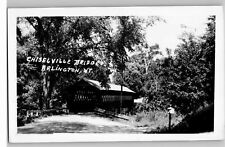 Postcard RPPC Covered Bridge Chiselville Bridge Arlington VT B&W C1930 Vintage picture