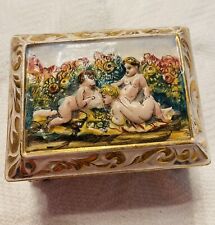 capodimonte porcelain trinket box vintage antique picture