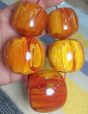 bakelite musk amber 284 grams 5 piece beads suitable for rosary old bacalite picture