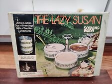 Vintage Gemco Pyrex Spring Blossom Crazy Daisy Lazy Susan Server Set -BOXED picture