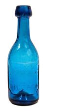 cobalt blue open-pontiled chicago bottler george lomax iron-pontiled bottle picture