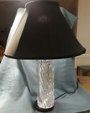Vintage 1960-70's Olle Alberius Signed Orrefors Spiral Cut Crystal Lamp & shade picture